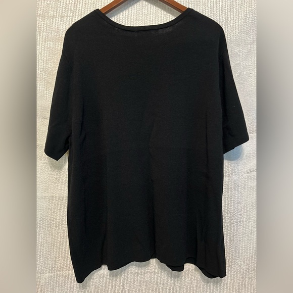 WHITE STAG Black Woman's Plus 26/28W Knit Top w/ Silver Metal Eyelet Accents - Picture 10 of 11